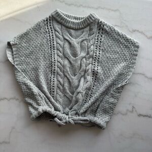 Gray Cable Knit Vest Sweater